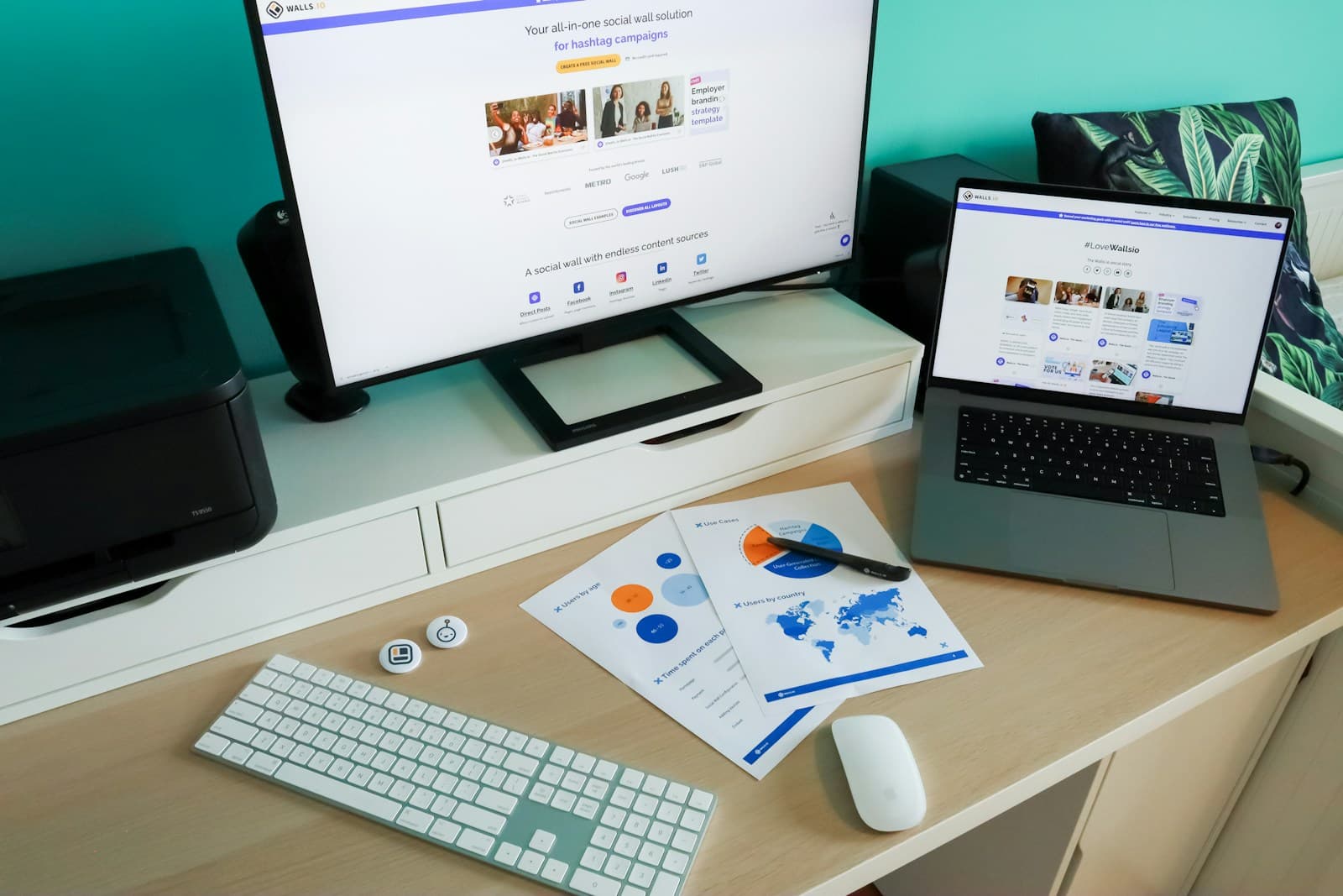 Marketing analytics on a desk